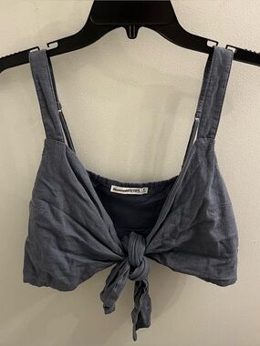 Abercrombie & Fitch Linen Blend Tie Front Tank Size Medium
